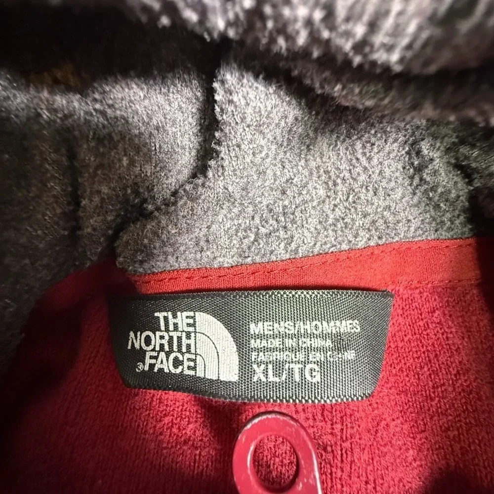 The North Face Sweater Mens XL Red Quarter Zip Wool Blend‎ Pullover